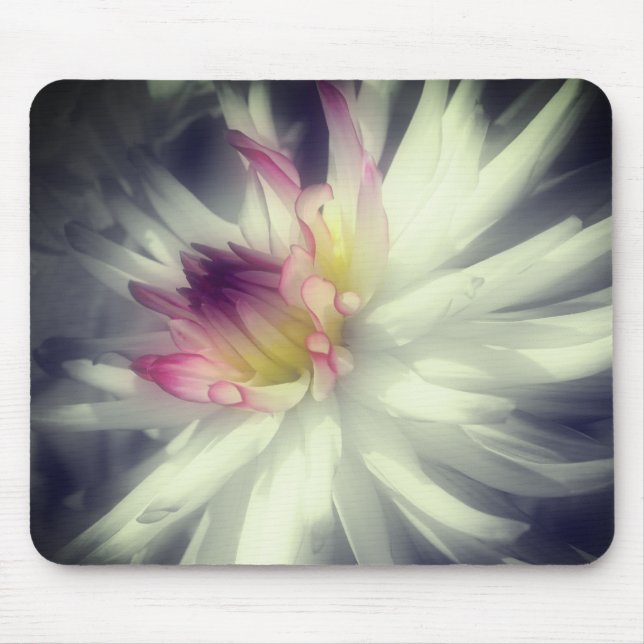 Tapis De Souris Fleur Dahlia Gros Noir Et Blanc (Devant)