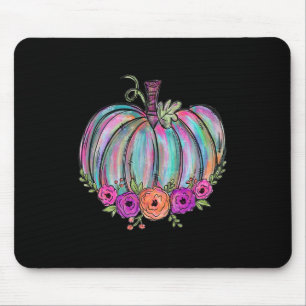 Tapis De Souris Fleur de citrouille aquarelle Thanksgiving Hallowe