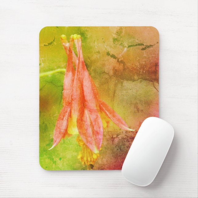 Tapis De Souris Fleur de Columbine Abstraite désistée (Avec souris)