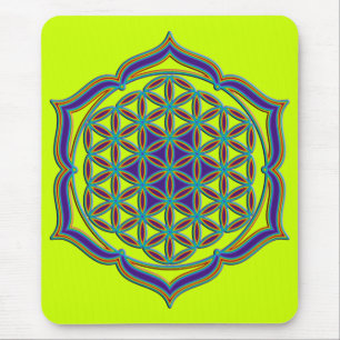 Tapis De Souris Fleur de la vie / Blume des Lebens - Lotus Contour
