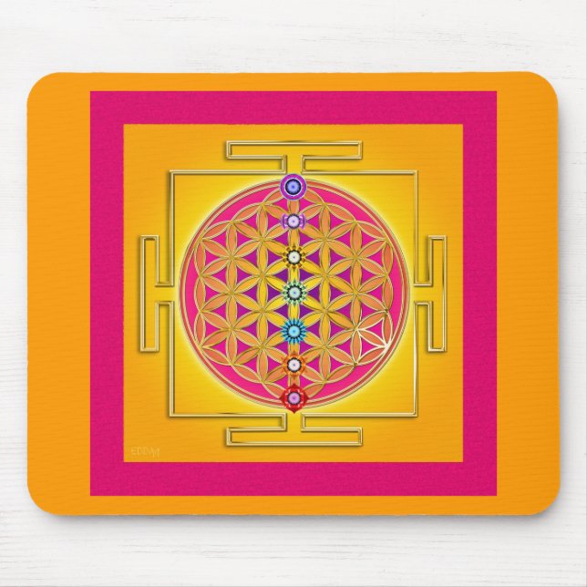Tapis De Souris FLEUR de la VIE - Chakras Yantra (Devant)