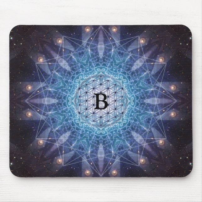 Tapis De Souris Fleur de la vie/de cadeau spirituel personnalisé (Devant)
