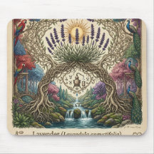 Tapis de souris fleur de lavande artistique et cas
