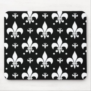 Tapis De Souris Fleur de lis noir design Motif