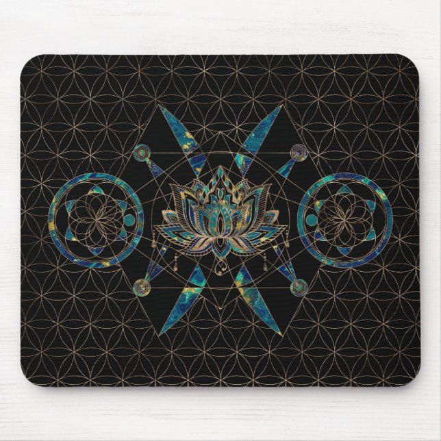 Tapis De Souris Fleur de Lotus - Géométrie sacrée (Devant)