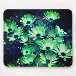 Tapis De Souris Fleur de marguerites vertes Abstraites