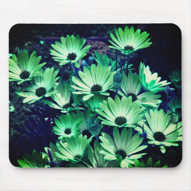 Tapis De Souris Fleur de marguerites vertes Abstraites (Devant)