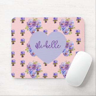 Tapis de souris fleur de pensée violet délabré
