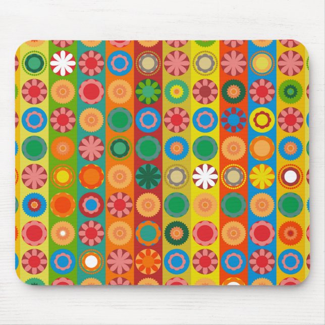 Tapis De Souris Fleur de pouvoir en rangées (Devant)
