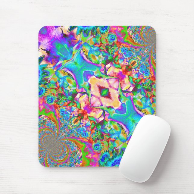 Tapis De Souris Fleur de tournesol abstraite rétro (Avec souris)