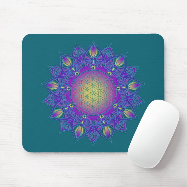 Tapis De Souris Fleur De Vie - Mandala Indien 3 (Avec souris)