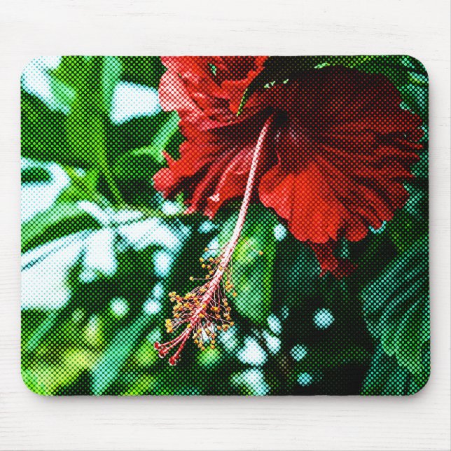 Tapis De Souris Fleur d'Hibiscus rouge (Devant)