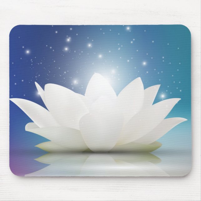 Tapis De Souris Fleur douce élégante de Lotus blanc/lis (Devant)