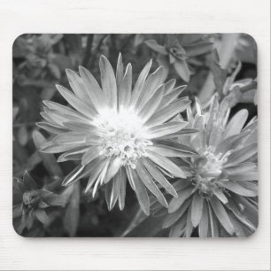 Tapis De Souris Fleur en noir et blanc