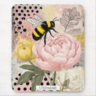 Tapis De Souris Fleur et abeille fantaisistes – Floral cosy (2)