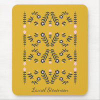Fleur folk scandinave jaune Personnalisée