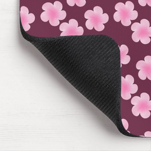 Tapis De Souris Fleur Frangipani rose Motif sans couture (Coin)