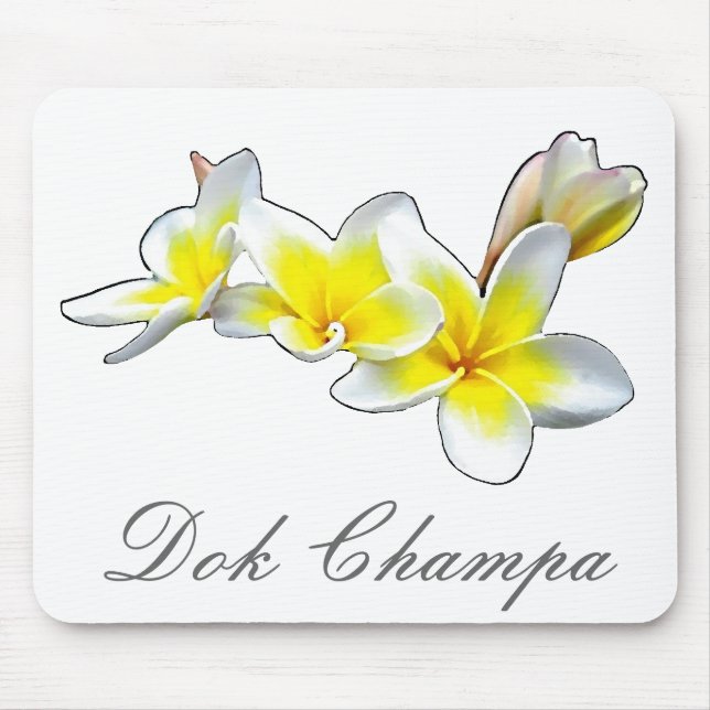 TAPIS DE SOURIS FLEUR LAOTIENNE DOK CHAMPA - PLUMERIA RUBRA (Devant)