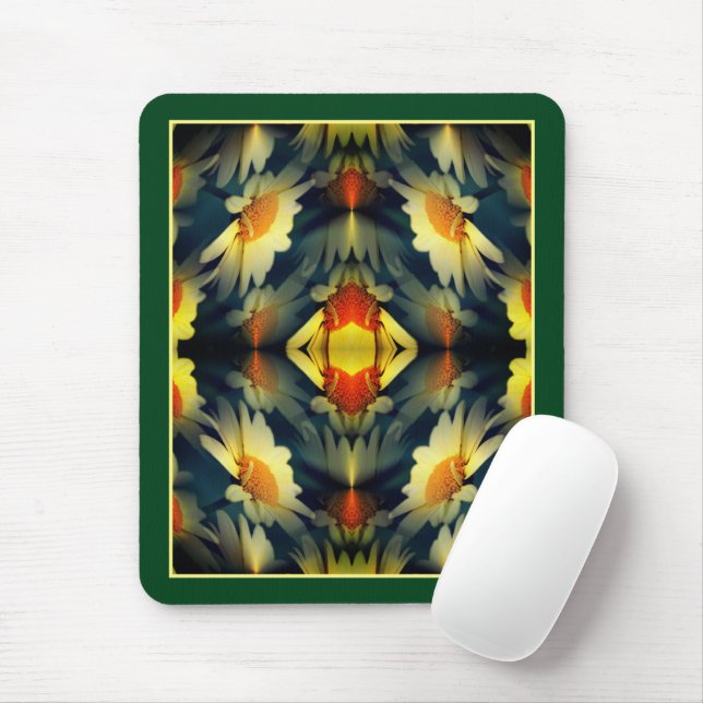 Tapis De Souris Fleur marguerite jaune Abstrait (Avec souris)