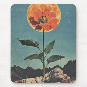 Tapis De Souris Fleur orange Lune - Charme Boho Vintage (2)