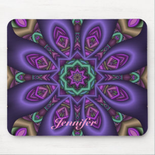 Tapis De Souris Fleur pourpre artistique d'imaginaire et Mousepad