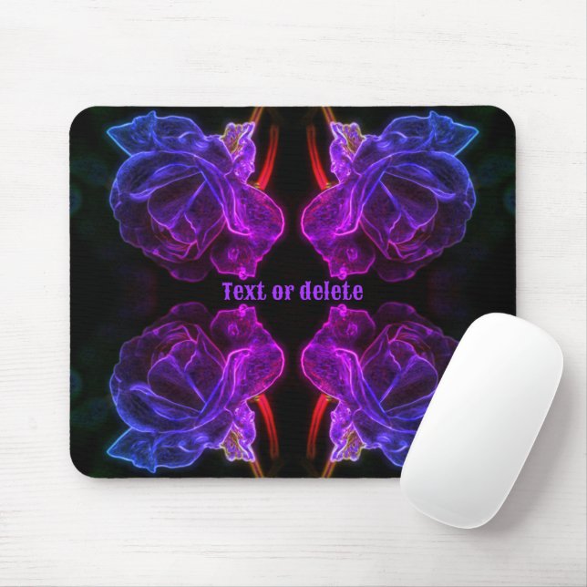 Tapis De Souris Fleur Rose couleur Abstraite personnalisée (Avec souris)