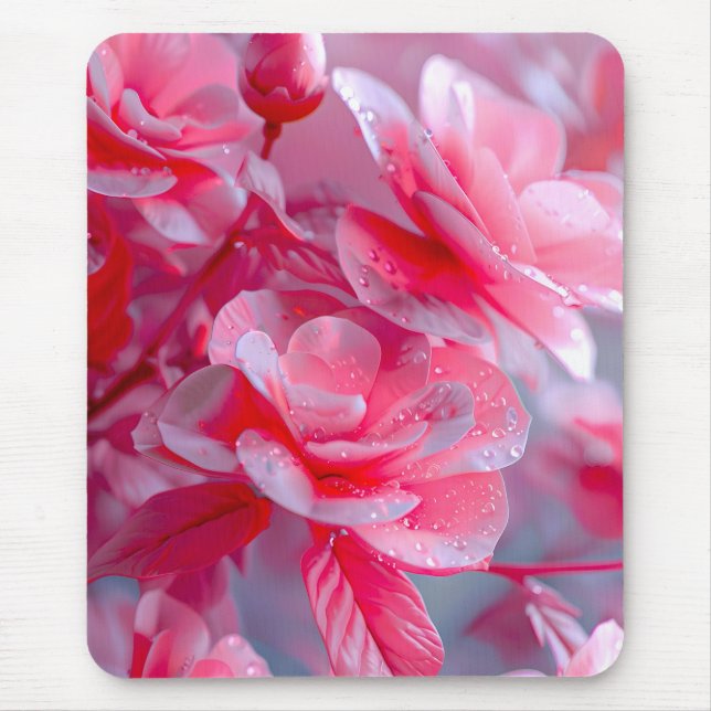 Tapis De Souris Fleur rose pâle Raindrop (Devant)