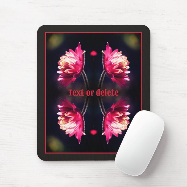 Tapis De Souris Fleur Rouge Dans Sunlight Abstrait Personnalisé (Avec souris)