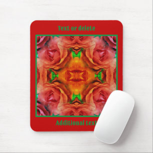 Tapis De Souris Fleur rouge Rose Abstraite déprimée Personnalisée