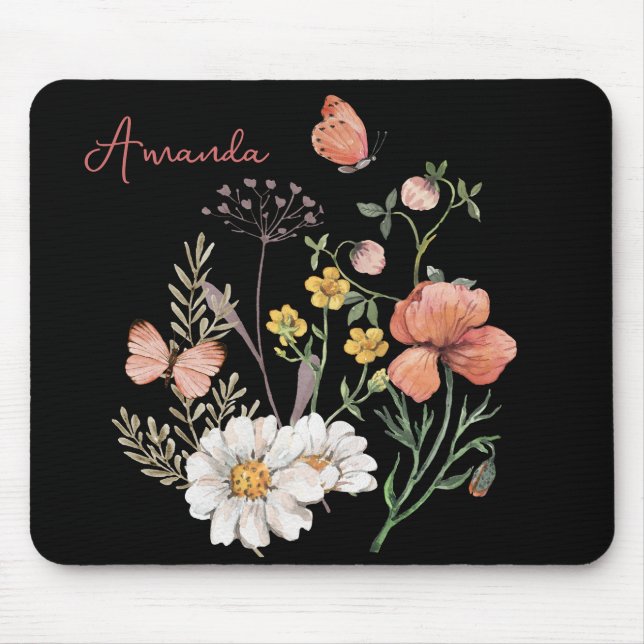 Tapis De Souris Fleur sauvage aquarelle (Devant)