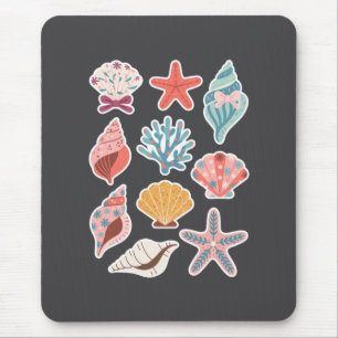 Tapis De Souris Fleur sauvage Coquillage Clam Vibes estivales Flor