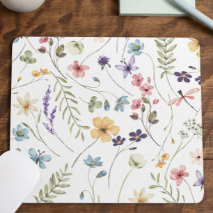 Tapis De Souris Fleur Sauvage Florale Élégante