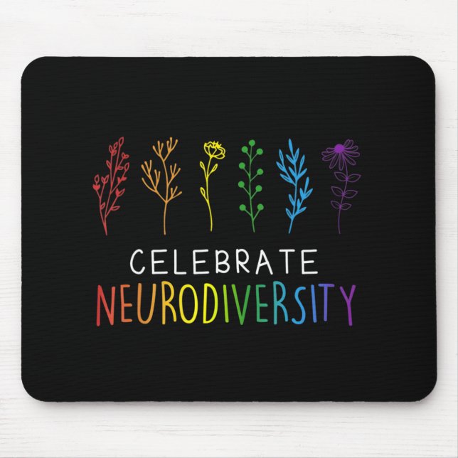 Tapis De Souris Fleur Sensibilisation sur l'autisme DE NEURODIVERS (Devant)