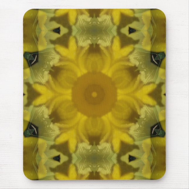 Tapis De Souris Fleur soleil éclate dorée (Devant)