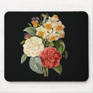 Tapis De Souris Fleurs anciennes, camélias et narcisses, Redoute