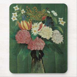 Tapis De Souris Fleurs au lierre par Henri Rousseau, Fleurs Vintag