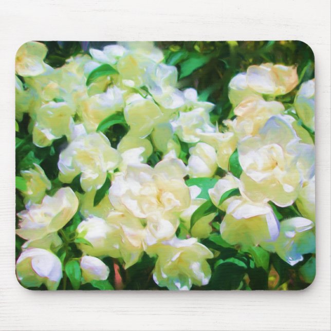 Tapis De Souris Fleurs blanches Mousepad (Devant)