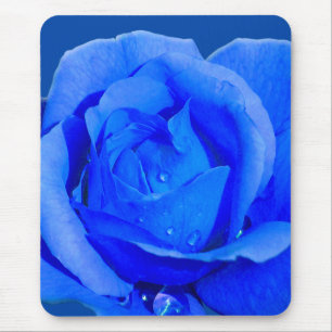 Tapis De Souris Fleurs Bleues Mousepad Bleu Rose déco Cadeaux