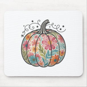 Tapis De Souris Fleurs Bohème Citrouille Préparatoire Automne Acti