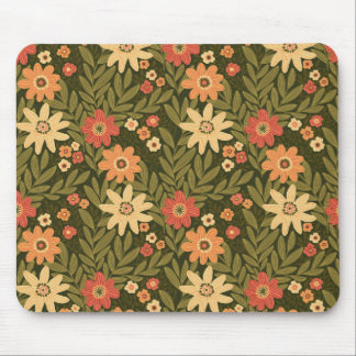 Tapis De Souris Fleurs bohèmes dans les tons terre