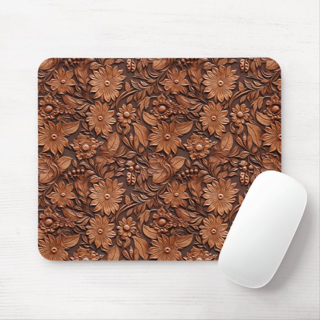 Tapis De Souris Fleurs Brown Western Cowgirl (Avec souris)