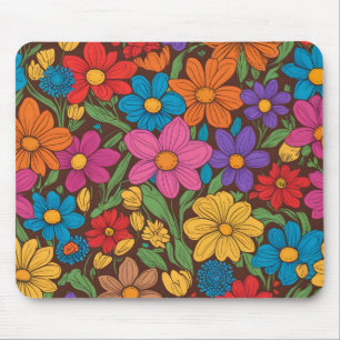 Tapis De Souris Fleurs colorées motif