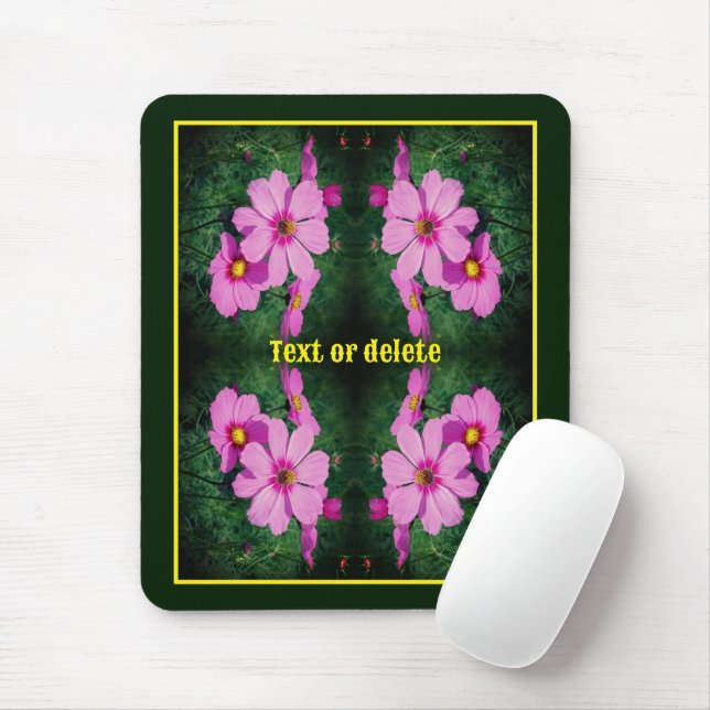 Tapis De Souris Fleurs Cosmos Roses Abstraites Personnalisées (Avec souris)
