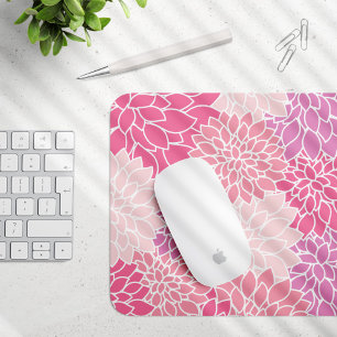 Tapis De Souris Fleurs Dahlia, Motif De Fleurs, Dahlia Rose