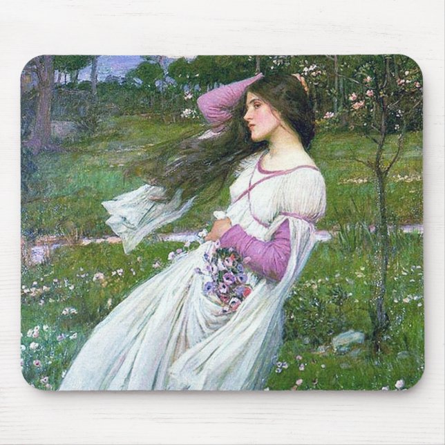 Tapis De Souris Fleurs dans le vent, John William Waterhouse (Devant)