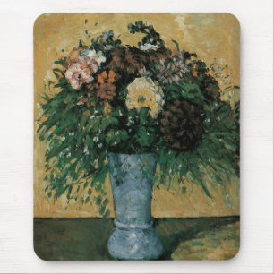 Tapis De Souris Fleurs dans un Vase Bleu par Paul Cezanne Art Vint