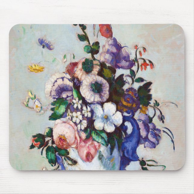 Tapis De Souris Fleurs dans un Vase Rococo, Paul Cezanne (Devant)