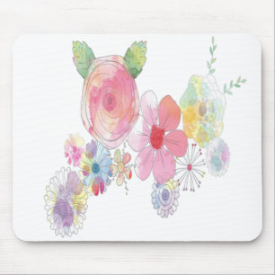 Tapis De Souris Fleurs d'aquarelle Mousepad