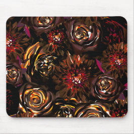 Tapis De Souris Fleurs de Jardin Sombre Lumière d'Automne Automne