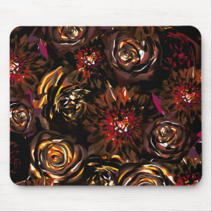 Tapis De Souris Fleurs de Jardin Sombre Lumière d'Automne Automne
